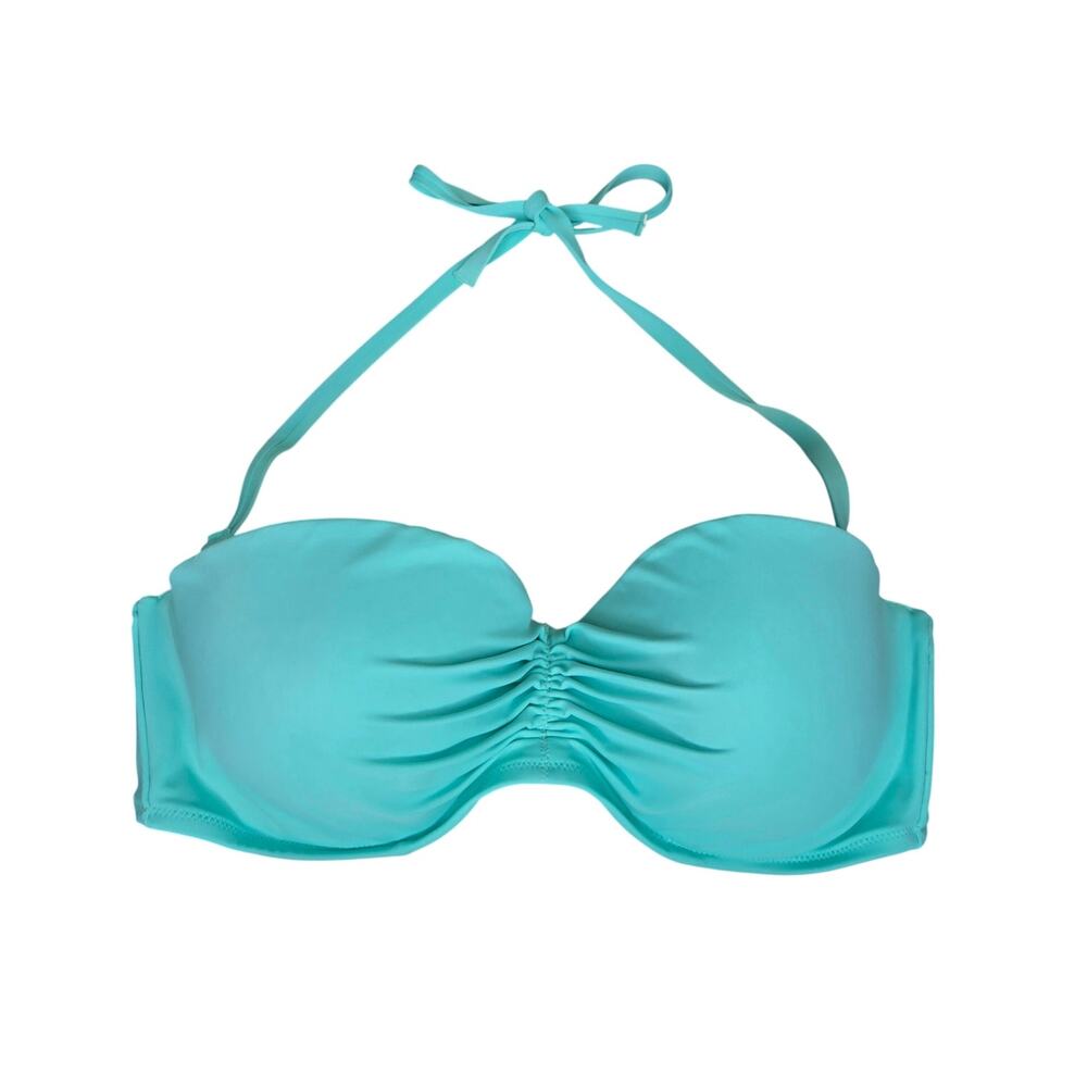VICTORIA'S SECRET Turquoise Bikini Top W/ Removable Halter Strap Size 36D